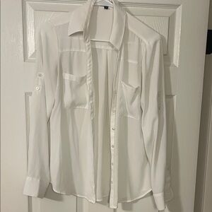 EXPRESS White Button-Down Shirt